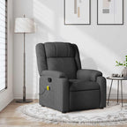 vidaXL Massage Recliner Chair for Living Room, Adjustable Recliner with 6-Point Vibration Massage, Home Theater Seating with Padded Seat Backrest & Side Pocket, Dark Grey Fabric