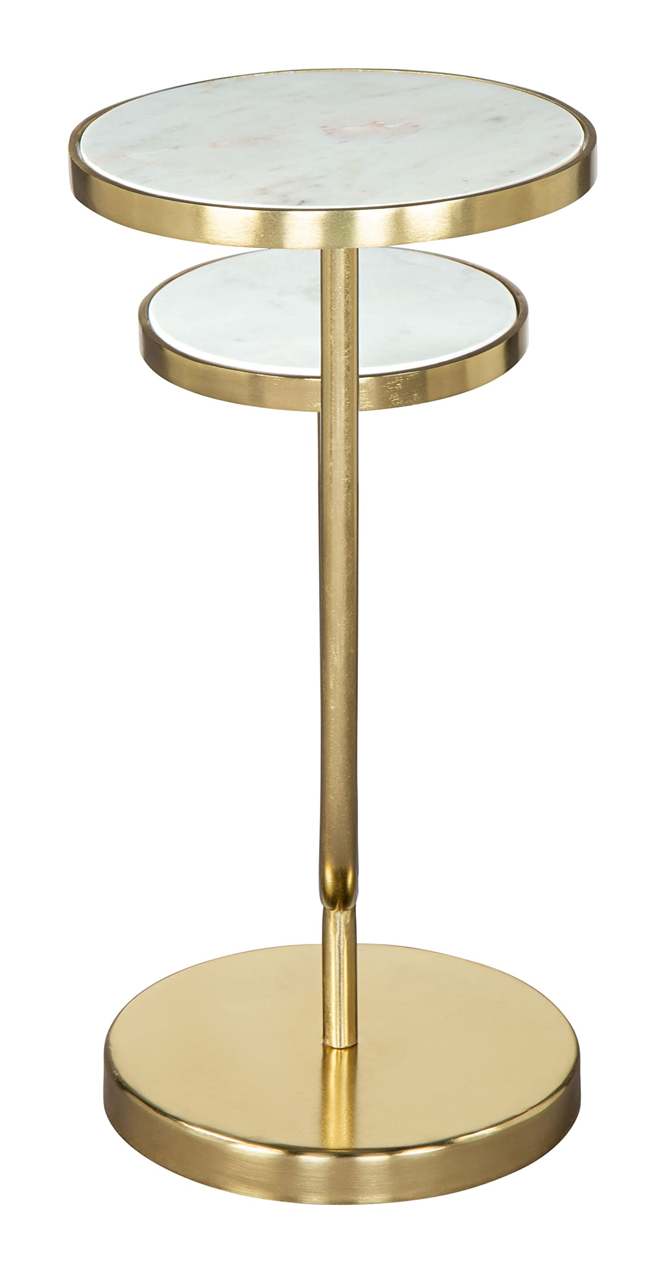 Zuo Marc Side Table White & Gold
