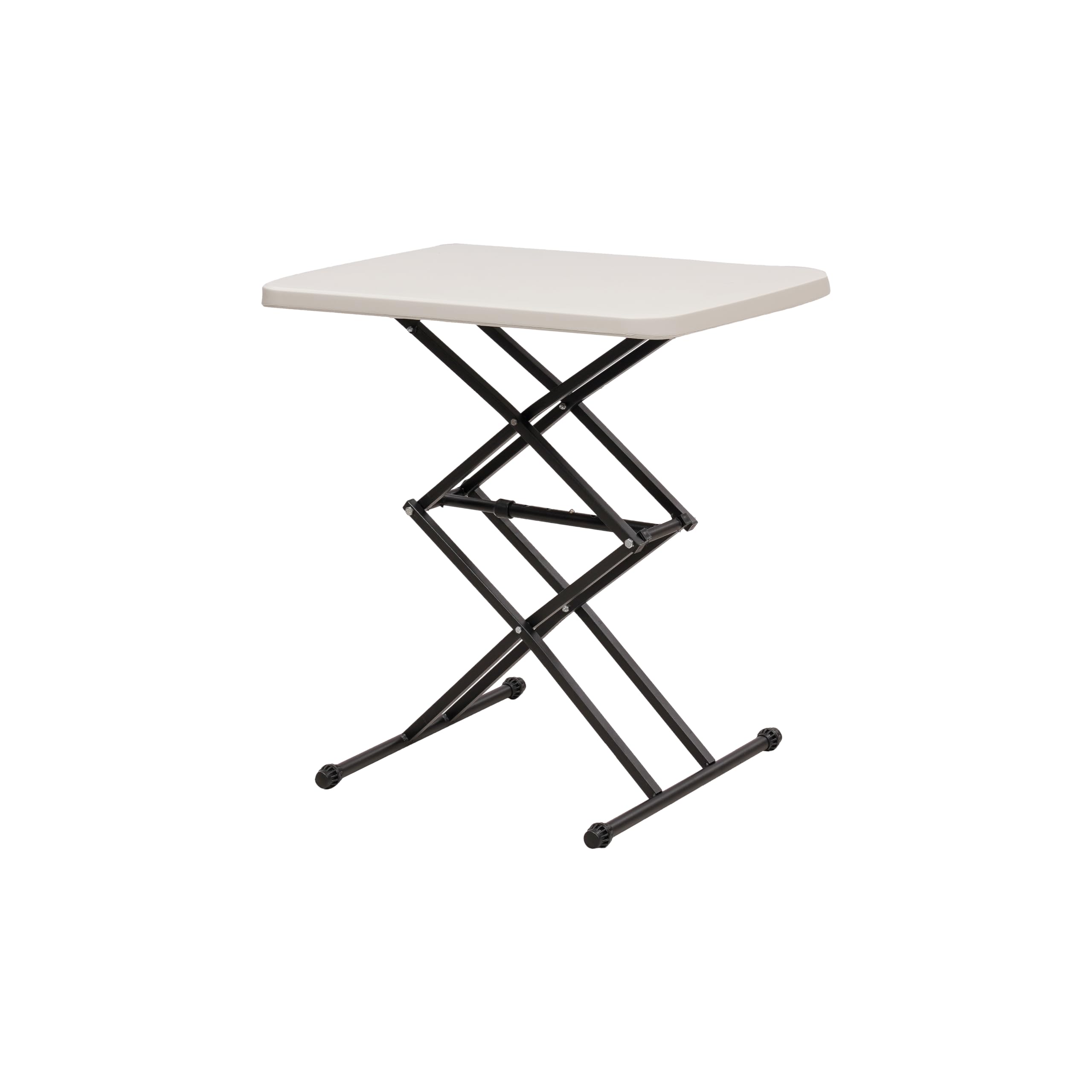 Supreme Furniture Scissor Foldable Rectangle Height Adjustable Plastic Table,Suitable For Study, Office, Work From Home,Living,L