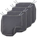 Porch Shield Outdoor Patio Cushion Covers Set 4 Waterproof Fade Resistant Chair Seat Cushion Slipcovers 20 X 18 X 4 Inch, Dark G