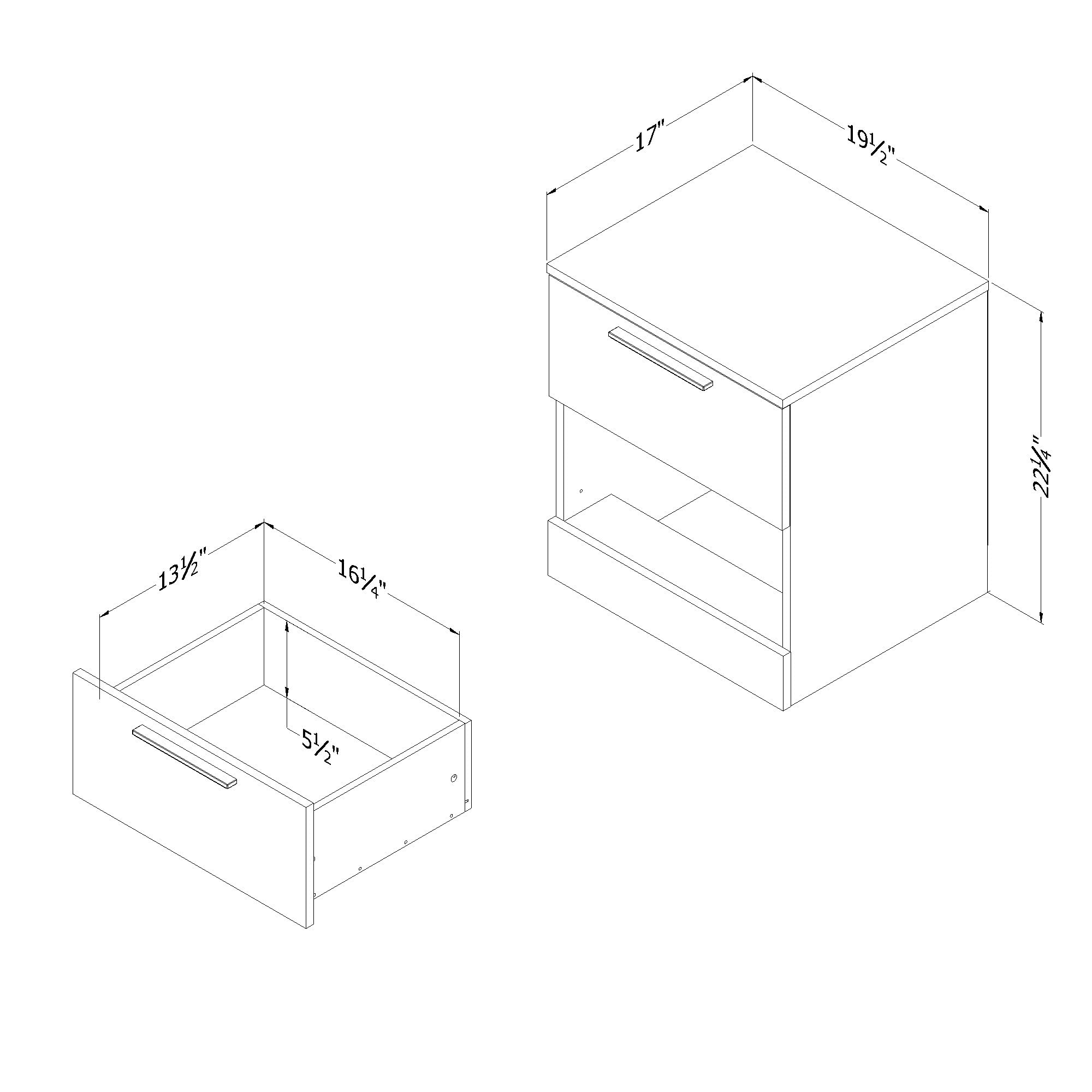 South Shore Furniture Step One Essential 2-Drawer Nightstand, Nordik Oak