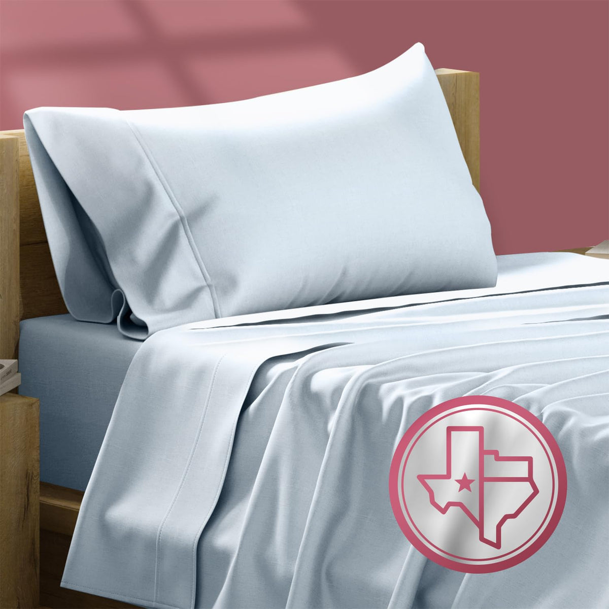 Texas Linen Co. Luxury Egyptian Cotton Twin Xl Sheet Set 800 Thread Count 3 Pc Light Blue Egyptian Cotton Sheets For Twin Xl Bed