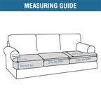 H.Versailtex Stretch 3 Piece T Cushion Sofa Slipcovers Individually Sofa Cushion Covers For 3 Cushion Couch Sofa Seat Cushion Covers With Elastic Bands Featuring Thicker Jacquard Fabric, Sage