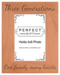 Gifts For All By Rachel Olevia Three Generations One Family Many Hearts Natural Wood Engraved 4x6 Portrait Picture Frame Wood