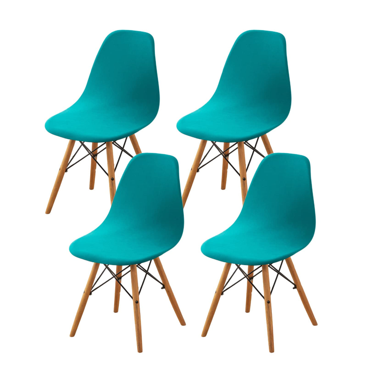 Haoyong Mid Century Modern Dining Chair Covers Printed Shell Chair Cover Lounge Armless Chair Cover Stretchable Slipcovers For Kitchen, Office, Dining Room And Living Room(Set Of 4)