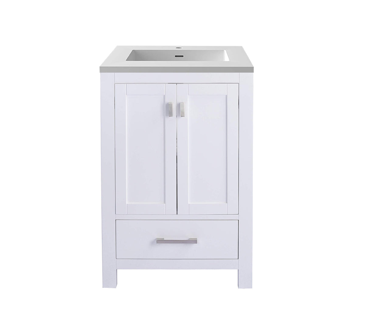 Laviva Wilson 24 - White Cabinet Matte White Viva Stone Solid Surface Countertop