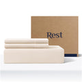 Rest Evercool+ Starter Sheet Set, Cali King Ivory, Breathable Bed Sheet For Hot Sleeper And Night Sweats, With Pillowcases, Ioni