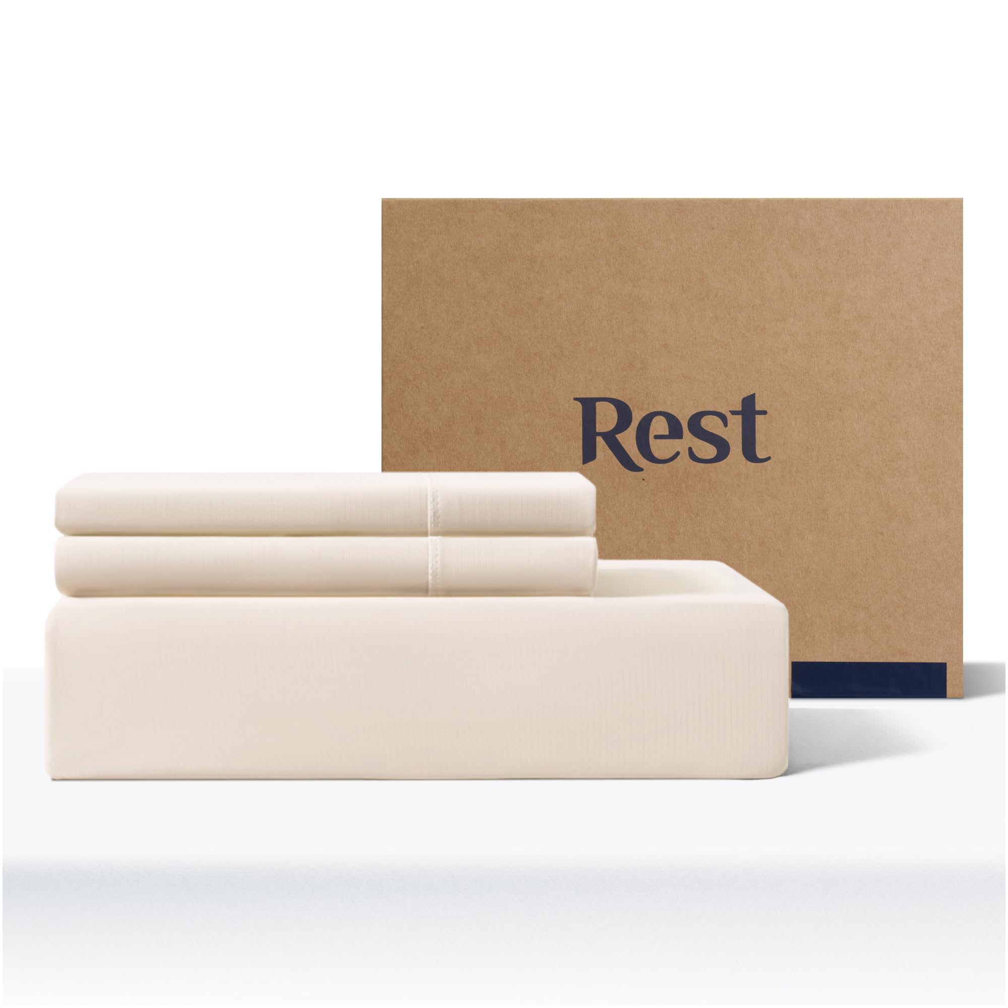 Rest Evercool+ Starter Sheet Set, King, Ivory, Breathable Bed Sheets For Hot Sleeper And Night Sweats, With Pillowcases, With Io