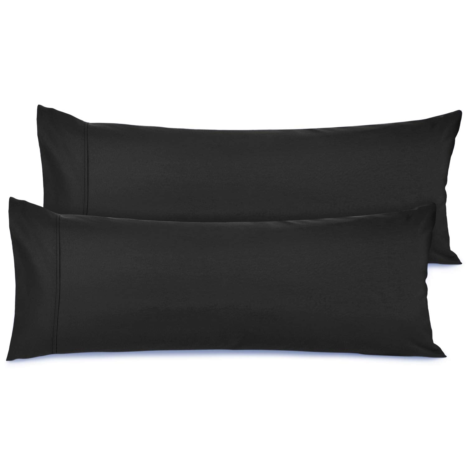 Nestl Body Pillow Cover - Soft Body Pillow Pillowcase - Lightweight Black Pillowcase - Microfiber Body Pillow Case Cover - 20X54