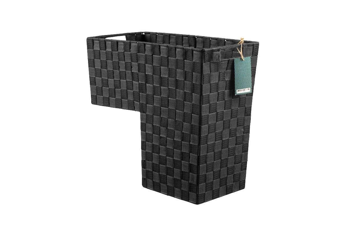 HomeModele Stair Basket with Handles for carpet and wooden stairs NylonWoven (Dark Grey)