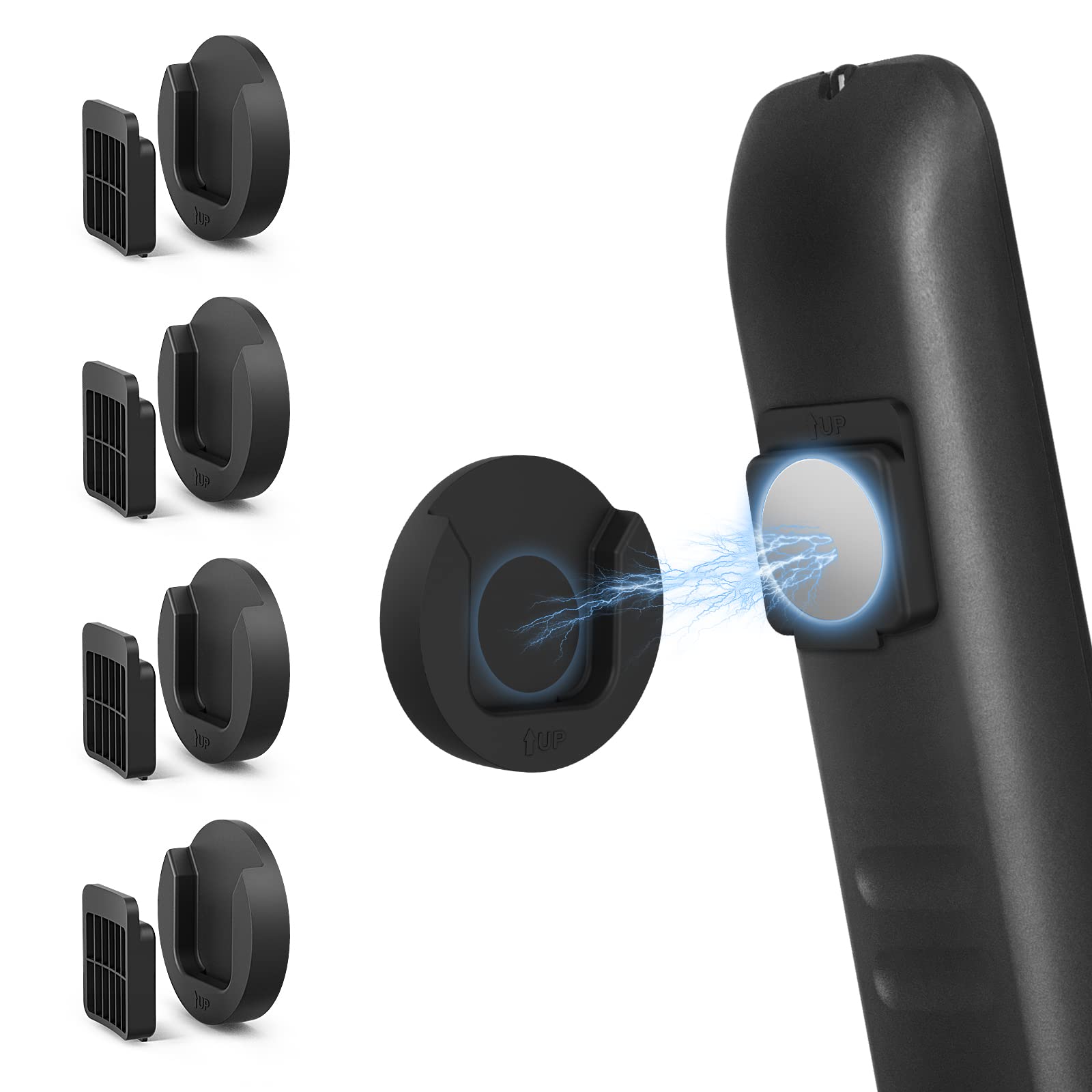YYILIS Magnetic Remote Control Holder Wall Mount, 4 Pack Upgrade Remote Control Organizers Storage Self-Adhesive TV Remote Contr