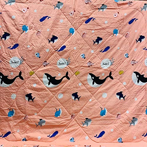Mil Furnishings King Size Glace Cotton Comforter Set Double Bed Cute Prints For Girls Boys Kids Children 90 X100, Pink Fish