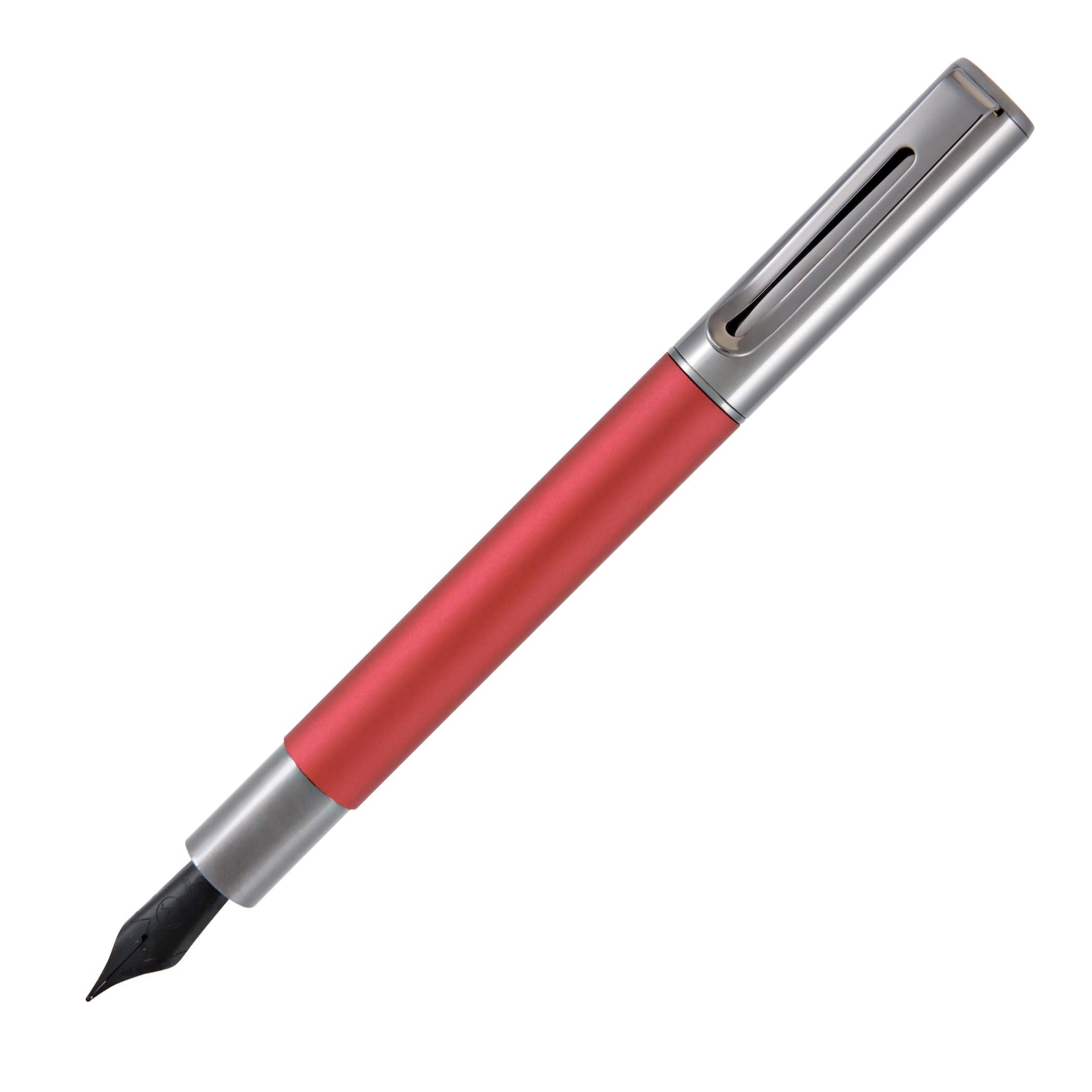 Monteverde Usa Ritma Fountain Pen In Red - Fine Nib, Smooth Jowo Stainless Steel, Refillable Ink Cartridge/Converter - Perfect F