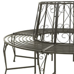 vidaXL Industrial-Style Patio Tree Bench - Weather-Resistant Gray Steel Bench with 63" Diameter of Circular Seating Area for Outdoor Space