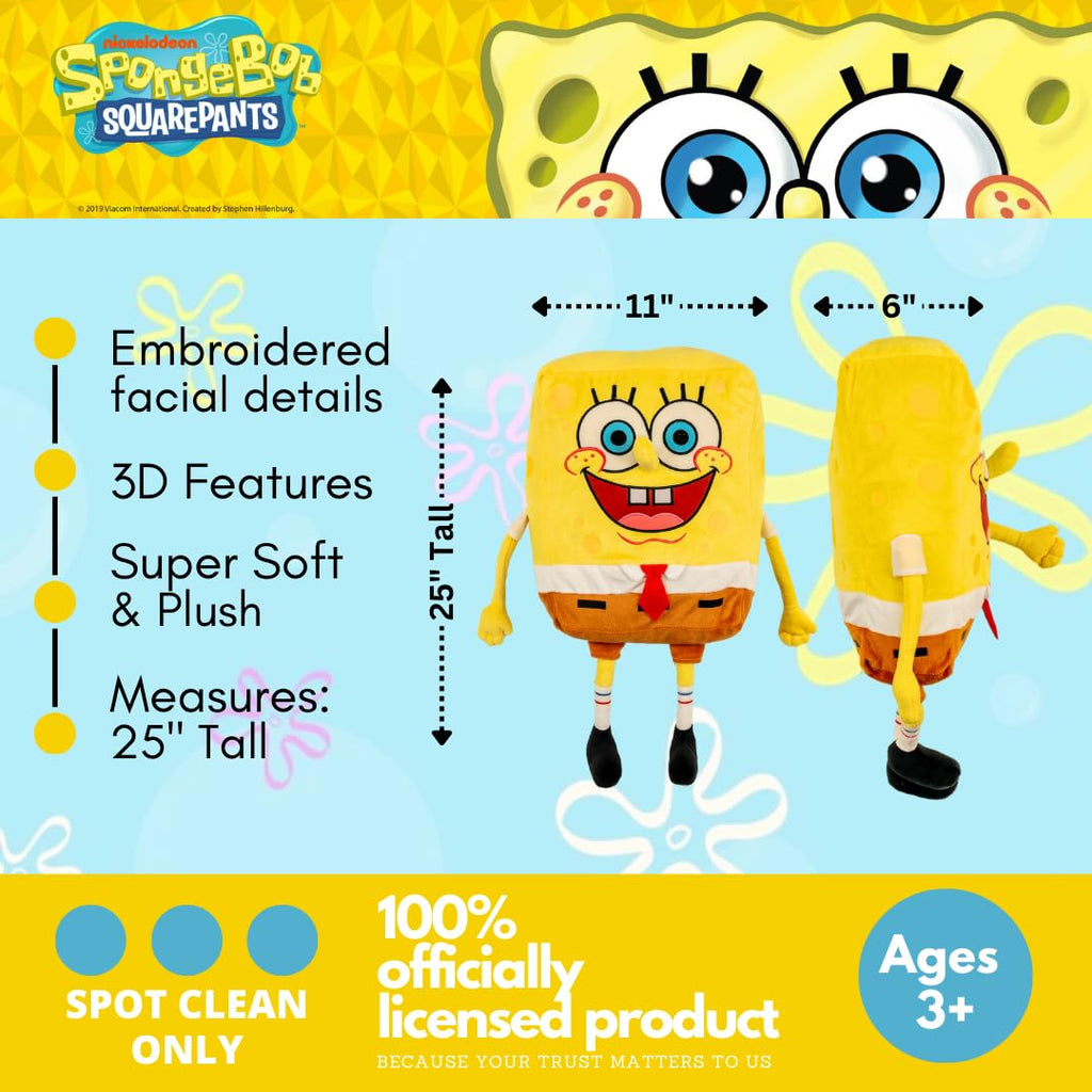 Franco Collectibles Spongebob Squarepants Kidult Bedding Super Soft Plush Cuddle Pillow Buddy, One Size, (Official Licensed Prod