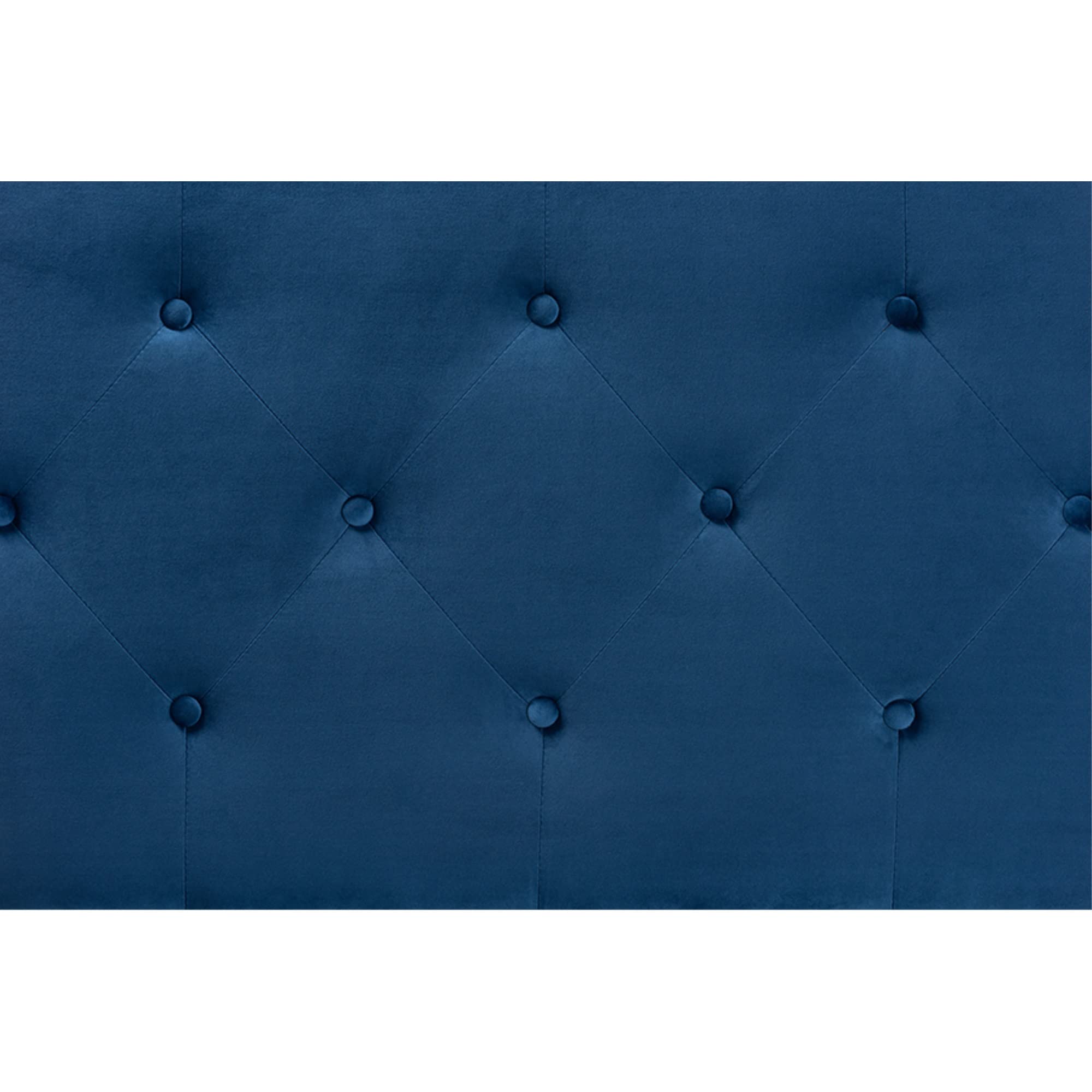 Baxton Studio Gregory Modern and Contemporary Navy Blue Velvet Fabric Upholstered King Size Headboard