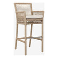 Kosas Home Brisbane 31" Olefin & Aluminum Bar Stool in Natural Brown