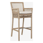 Kosas Home Brisbane 31" Olefin & Aluminum Bar Stool in Natural Brown