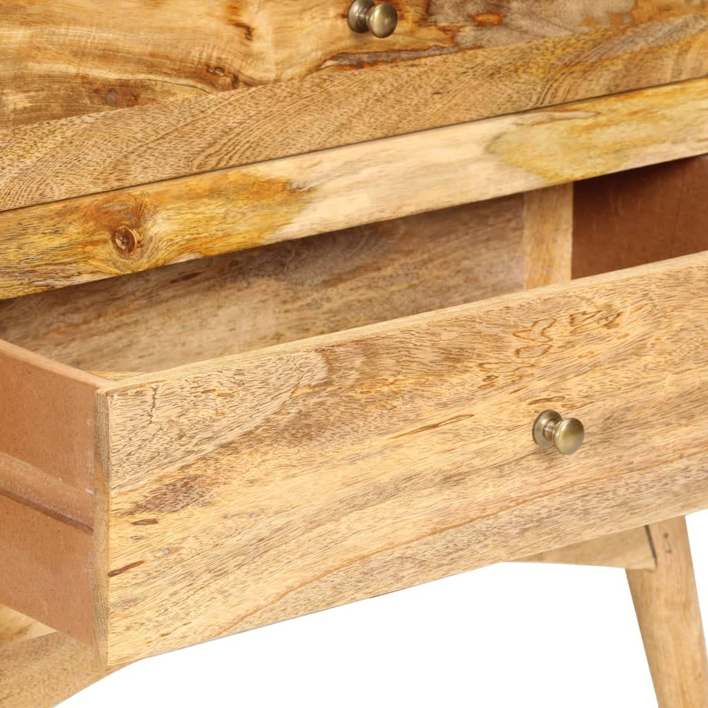 vidaXL Solid Wood Mango Bedside Cabinet Bed Side Sofa Table Sideboard Storage Shelf Telephone Nightstand Wooden Home Bedroom Furniture