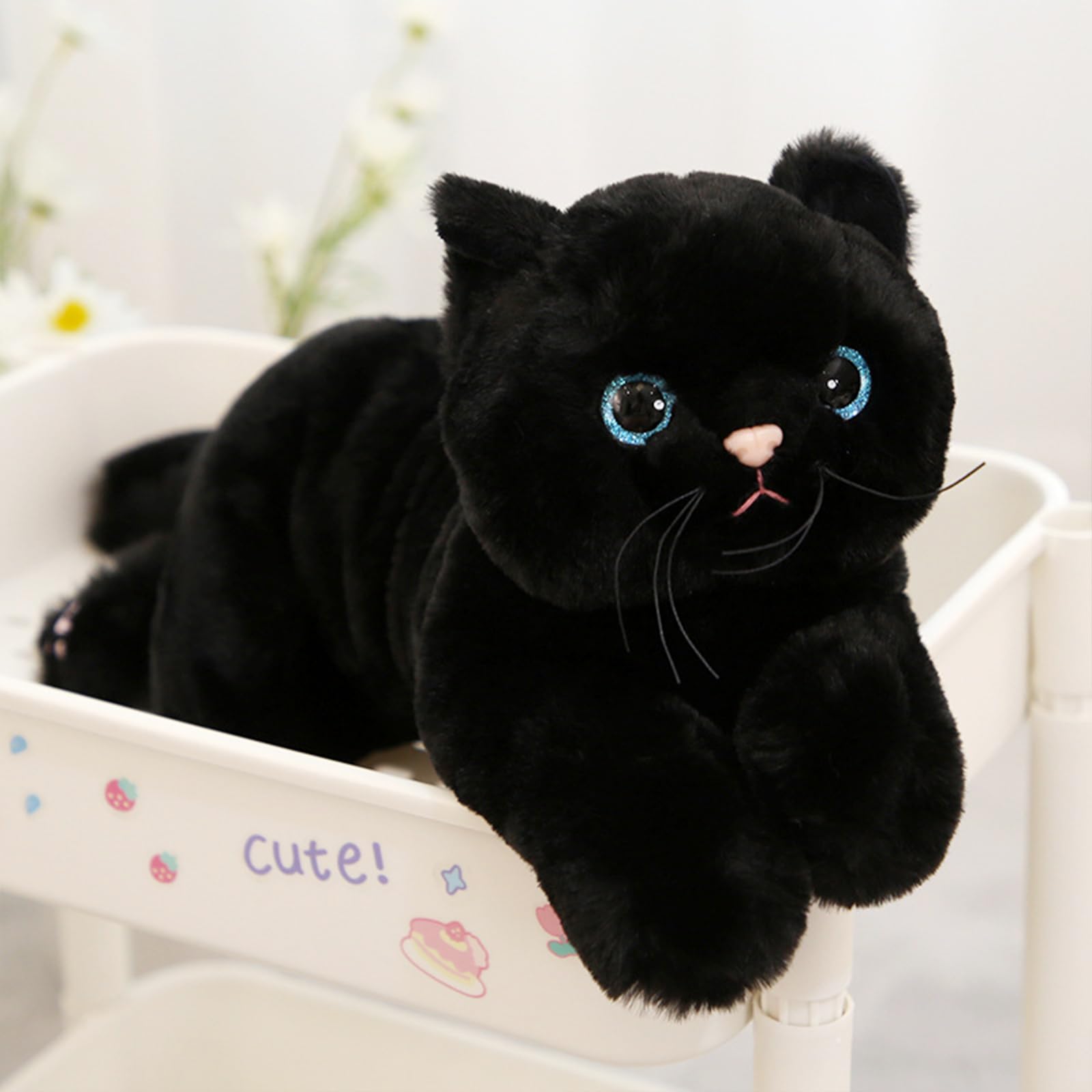 Peach Cat Cat Plush Cute Kitten Stuffed Animal Soft Plushies Toy Pillow Gifts For Kids Black 17.7 '