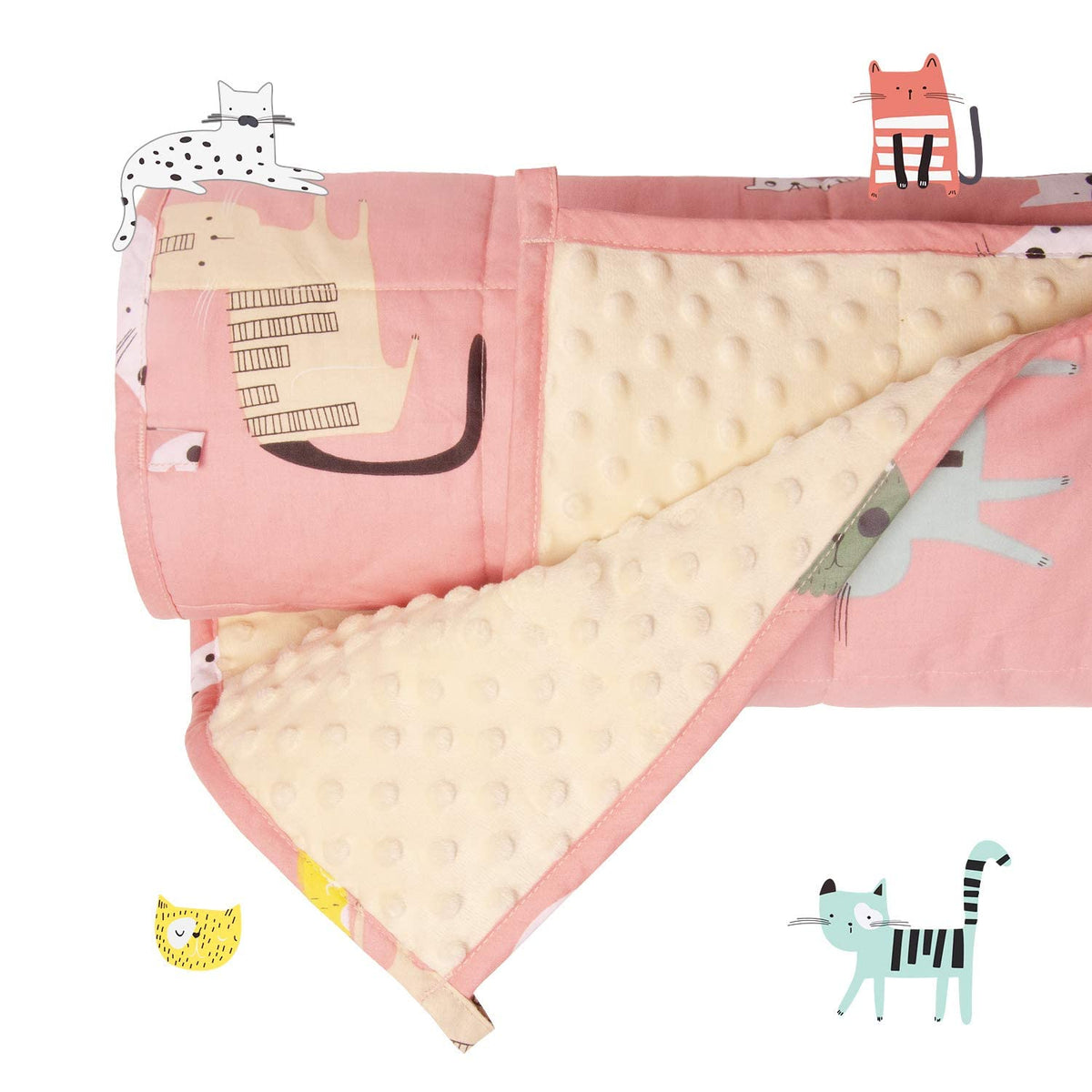 Sivio 7 Lbs Weighted Blanket For Kids, Minky Fleece And 100% Cotton Throw Blanket With Beads, Reversible Heavy Blanket For Child