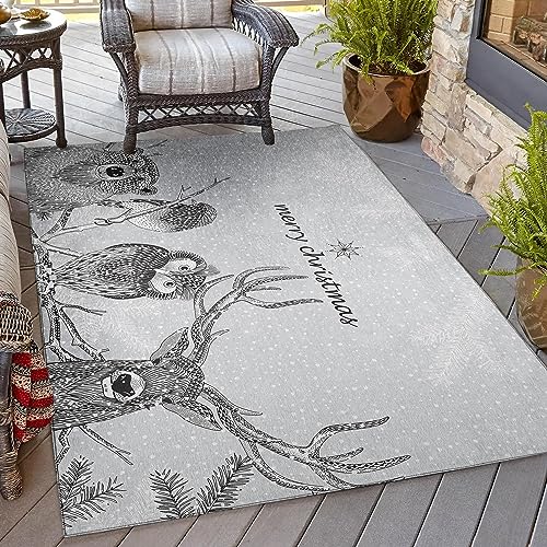 Addison Rugs Cozy Winter Acw40 Gray 30' X 46' Indoor Outdoor Area Rug, Easy Clean, Machine Washable, Non Shedding, Bedroom, Li