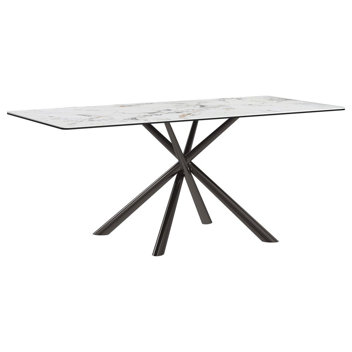 Coaster Home Furnishings Carvell Rectangular Sintered Stone Dining Table Mirage White