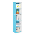 Furinno Luder Bookcase / Book / Storage, 5-Tier Cube, Light Blue/White