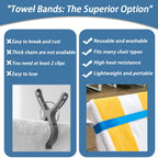 Towel Bands For Cruise & Beach Chairs - Cruise & Beach Pool Chairs Ship Essentials - Must Haves Alternative To Beach Towel Clips