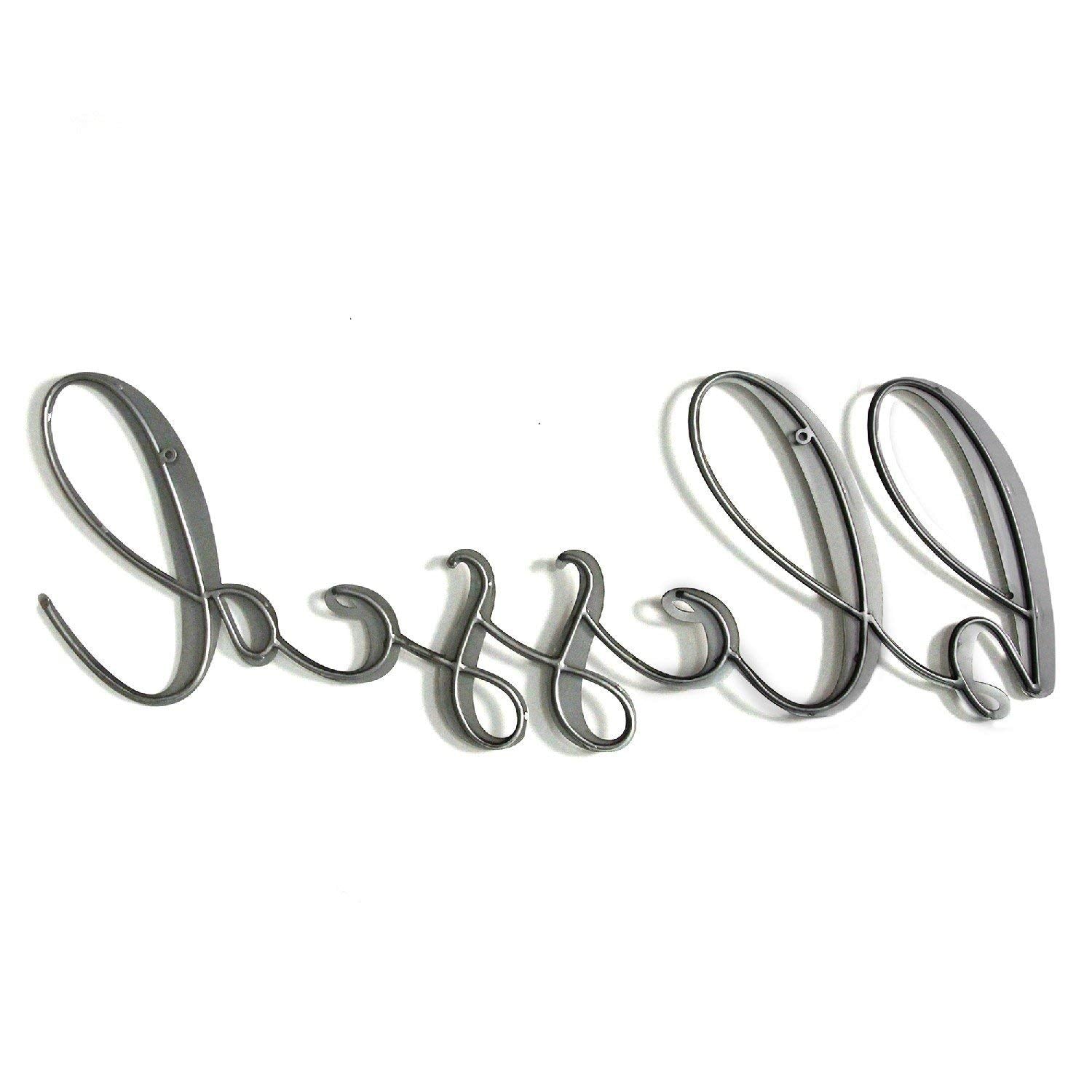 HomeRoots 100% Metal 41.25' X 0.5' X 15.25' Silver Metal Metal Sign