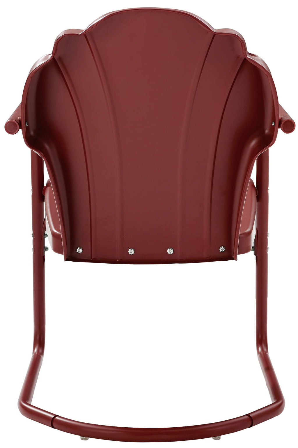 Crosley Furniture Tulip 2-Piece Outdoor Chair Set, Retro Metal Patio Chairs For Dining, Porch, Deck, Balcony, Dark Red Satin