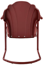 Crosley Furniture Tulip 2-Piece Outdoor Chair Set, Retro Metal Patio Chairs For Dining, Porch, Deck, Balcony, Dark Red Satin