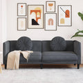 vidaXL 3-Seater Sofa - Dark Gray Velvet - Plush Cushions - Modern Design - Living Room Furniture - 76.2"x30.3"x27.6"