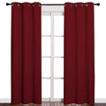 Nicetown Home Decorations Thermal Insulated Solid Grommet Top Blackout Living Room Curtains/Drapes For Christmas & Thanksgiving
