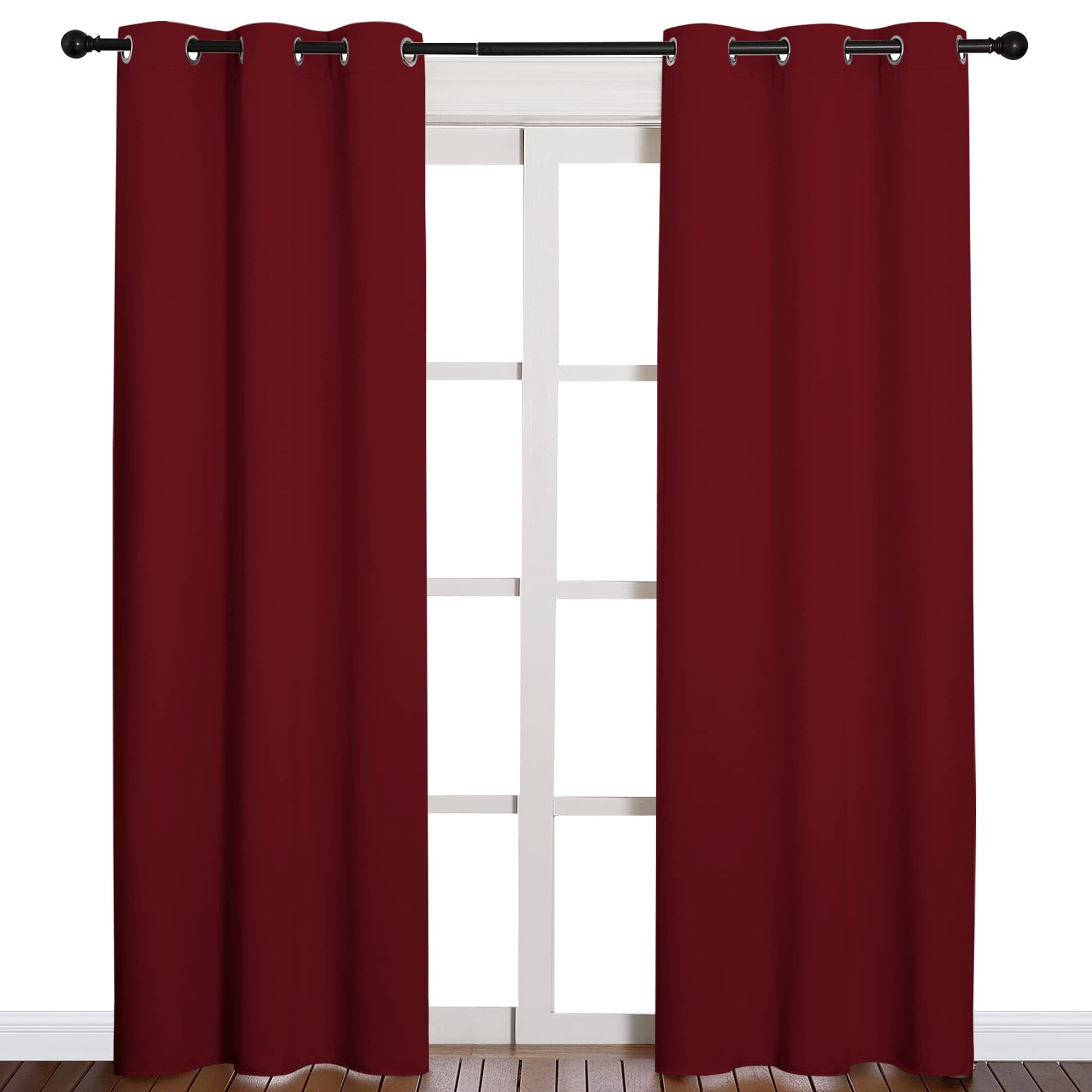 Nicetown Home Decorations Thermal Insulated Solid Grommet Top Blackout Living Room Curtains/Drapes For Christmas & Thanksgiving