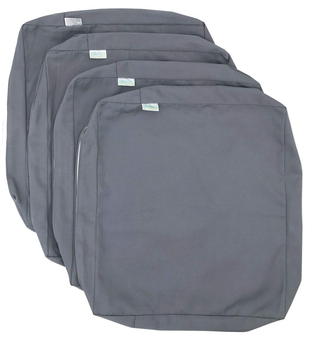 Cozylounge Indoor Outdoor Water Repellent High Uv Resistant Patio Chair Cushion Cover (24'X24'X4' (4 Covers), Stone Gray)