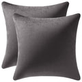 Dezene Throw Pillow Covers 20X20 Dark-Grey: 2 Pack Cozy Soft Velvet Square Decorative Pillow Cases For Farmhouse Home Decor