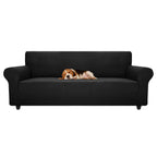Znsayotx Stretch Oversized Couch Cover Universal Sofa Covers For Living Room Dogs Pet Furniture Protector Spandex Extra Large Sofa Slipcovers With Anti Slip Foam Sticks (Black, Xl Sofa)