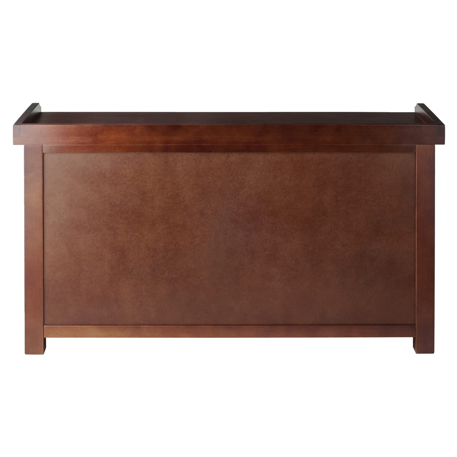 Winsome Wood Milan 4-Pc Storage Bench with 3 Foldable Woven Baskets - Walnut