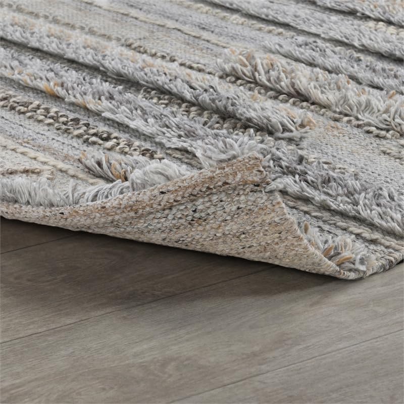 Kosas Home Fallon 60 X 96 Striped Polyester Fabric Area Rug In Gray