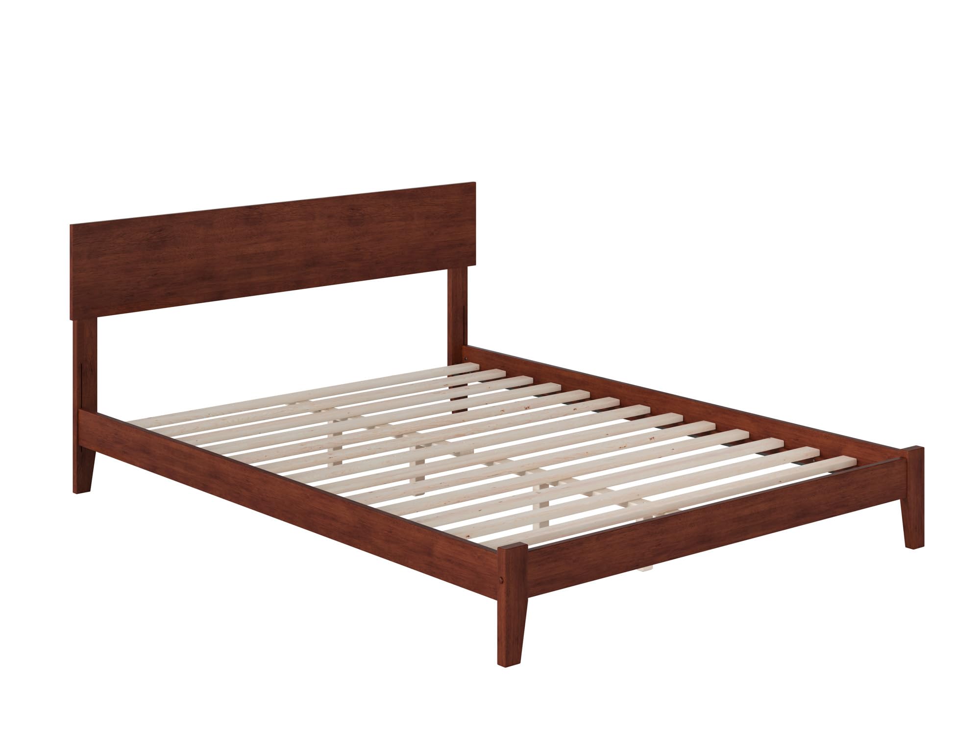 Afi, Orlando, Low Profile Wood Platform Bed, Queen, Walnut
