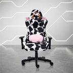 Techni Mobili Sport TS85 Cow Print Fabric LUXX Series Gaming Chair Black/White