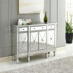 Elegant Decor Contempo 4 Door 48" Mirrored Sideboard in Antique Silver