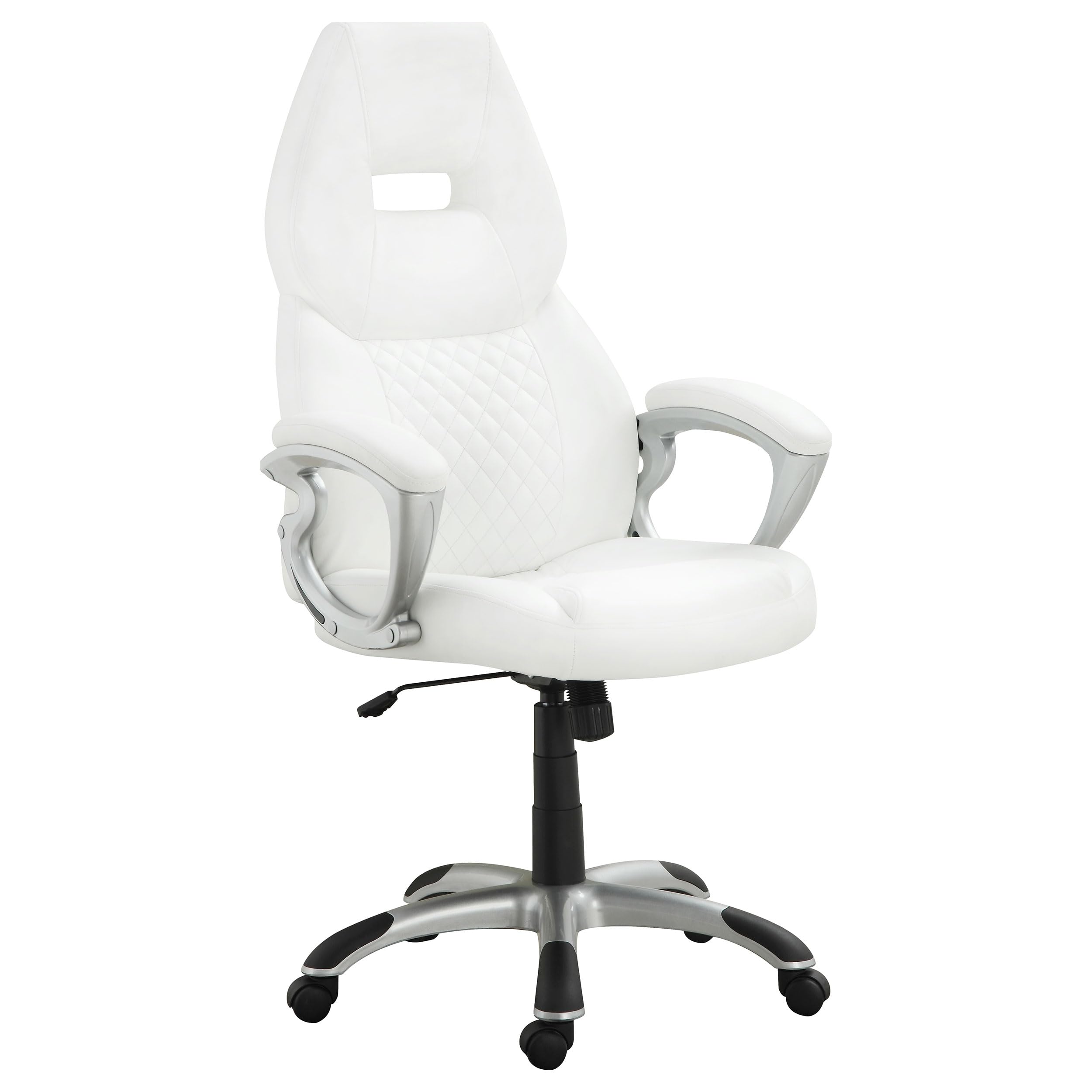 Coaster Home Furnishings Bruce Upholstered Adjustable Home Office Desk Chair White