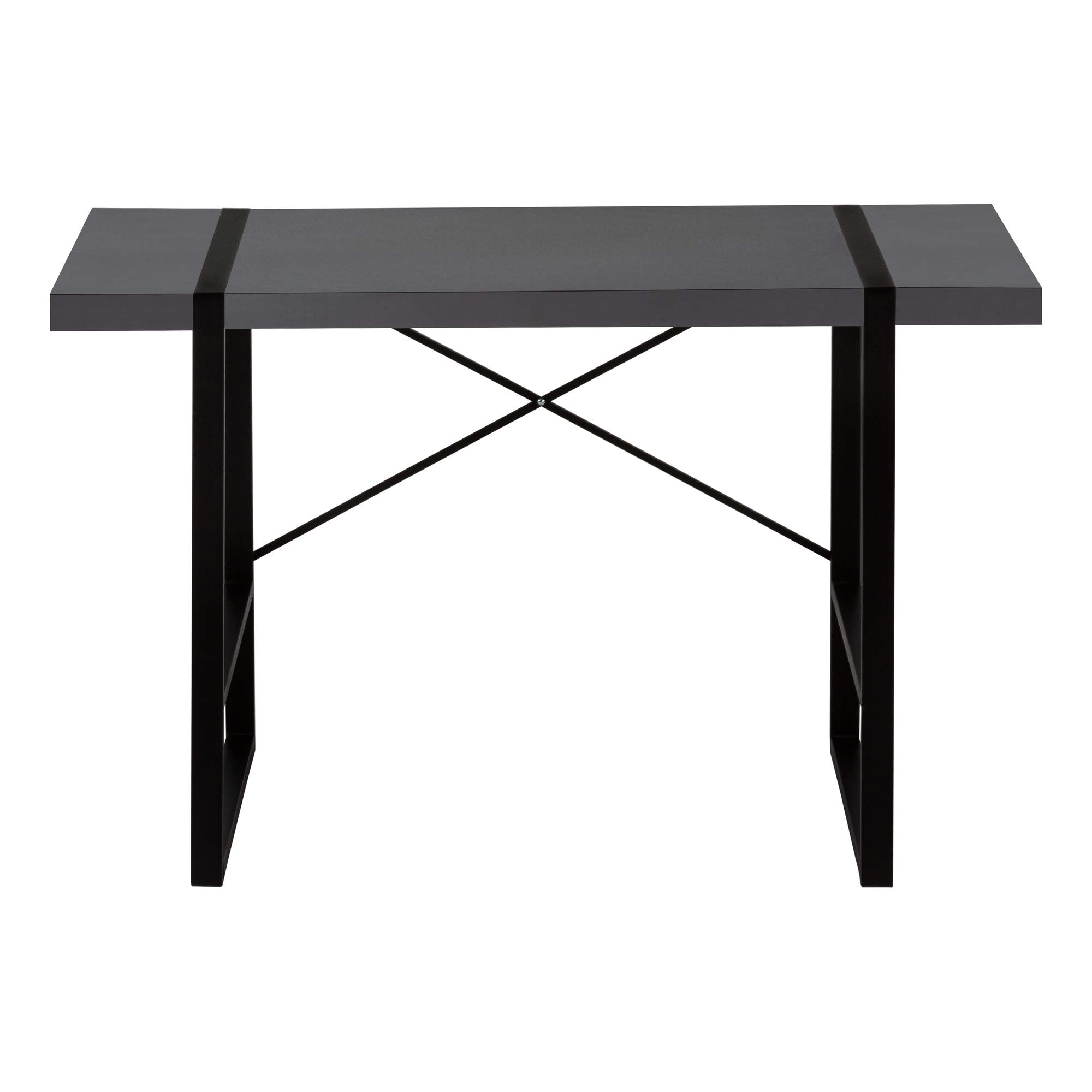 Monarch Specialties 7660 Computer Desk, Home Office, Laptop, 48' L, Work, Metal, Laminate, Grey, Black, Contemporary, Modern Desk-48, 49' L x 23.75' W x 30' H