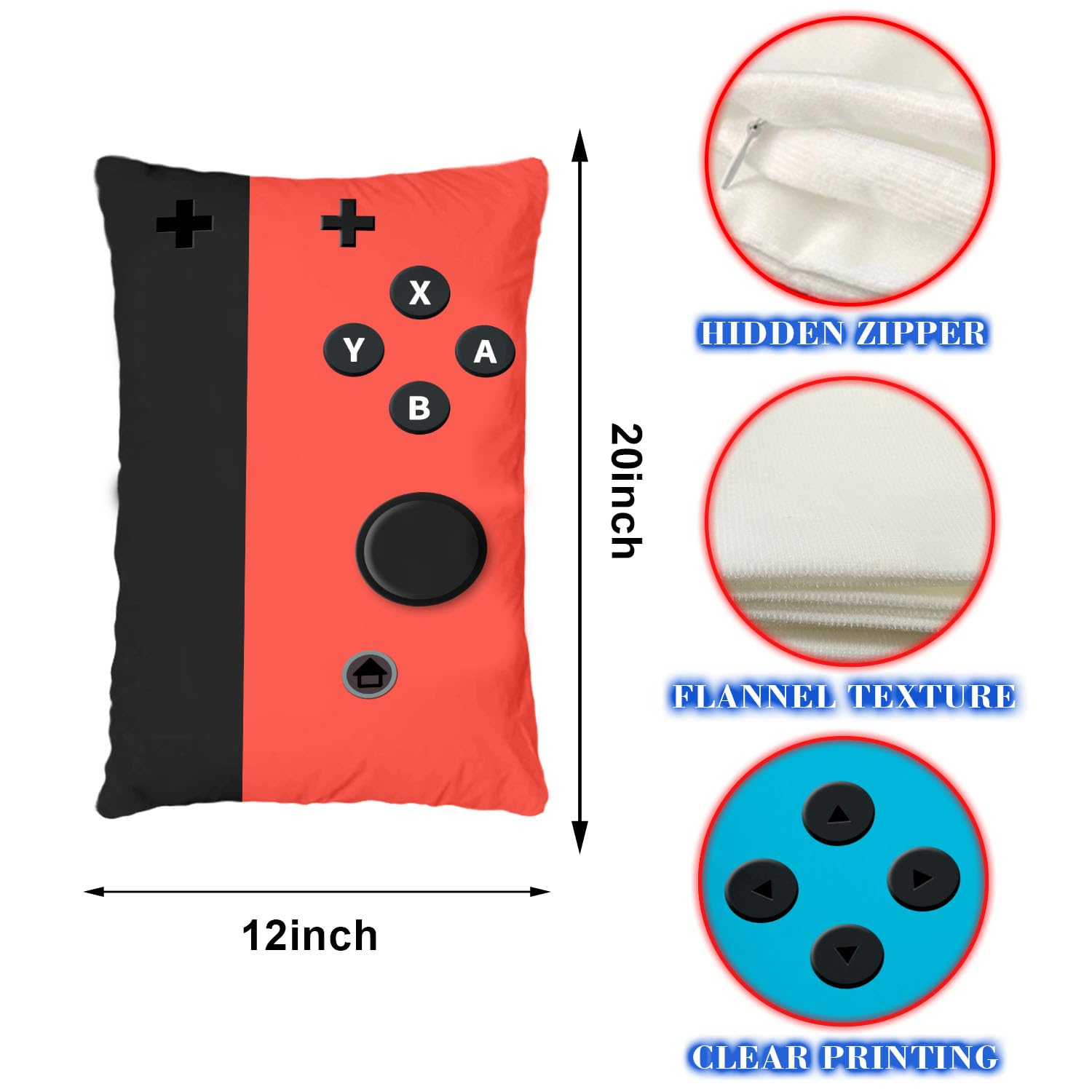 Undergo A Set Of 2 Throw Pillow Cases- Gamer Gifts For Teen Boys - Soft Gaming Throw Pillow Cases Cushion Covers For Living Room