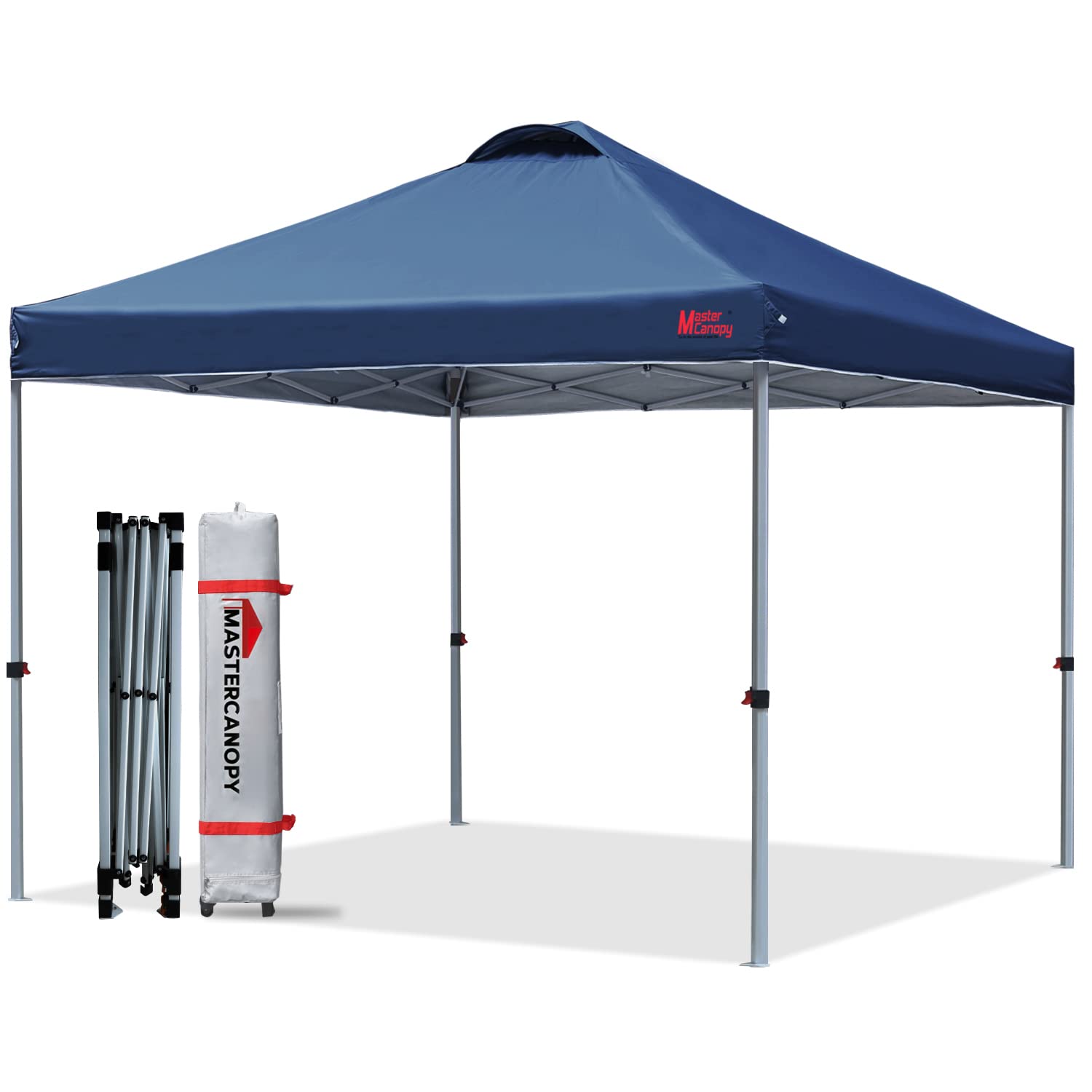 Mastercanopy Durable Ez Pop-Up Canopy Tent With Roller Bag (10X10, Navy Blue)