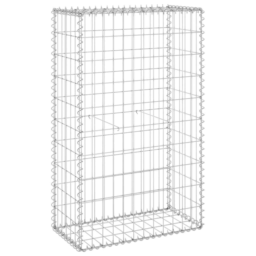 'vidaXL Gabion Wall with Covers - Rustproof and Weather-Resistant Galvanized Steel - Easy Assembly Retaining Wall - Suitable for