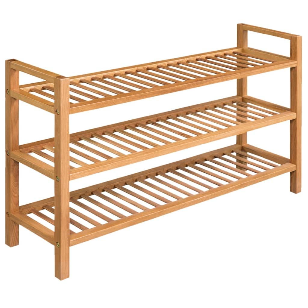 vidaXL Oak Shoe Rack 3 Levels Shoe Rack Shoe Rack Wooden Stand Shelf