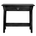 Mission Solid Wood Console Table with Drawer and Shelf, Slate Black, Perfect for Entryways, Hallways, and Living Rooms - Leick H